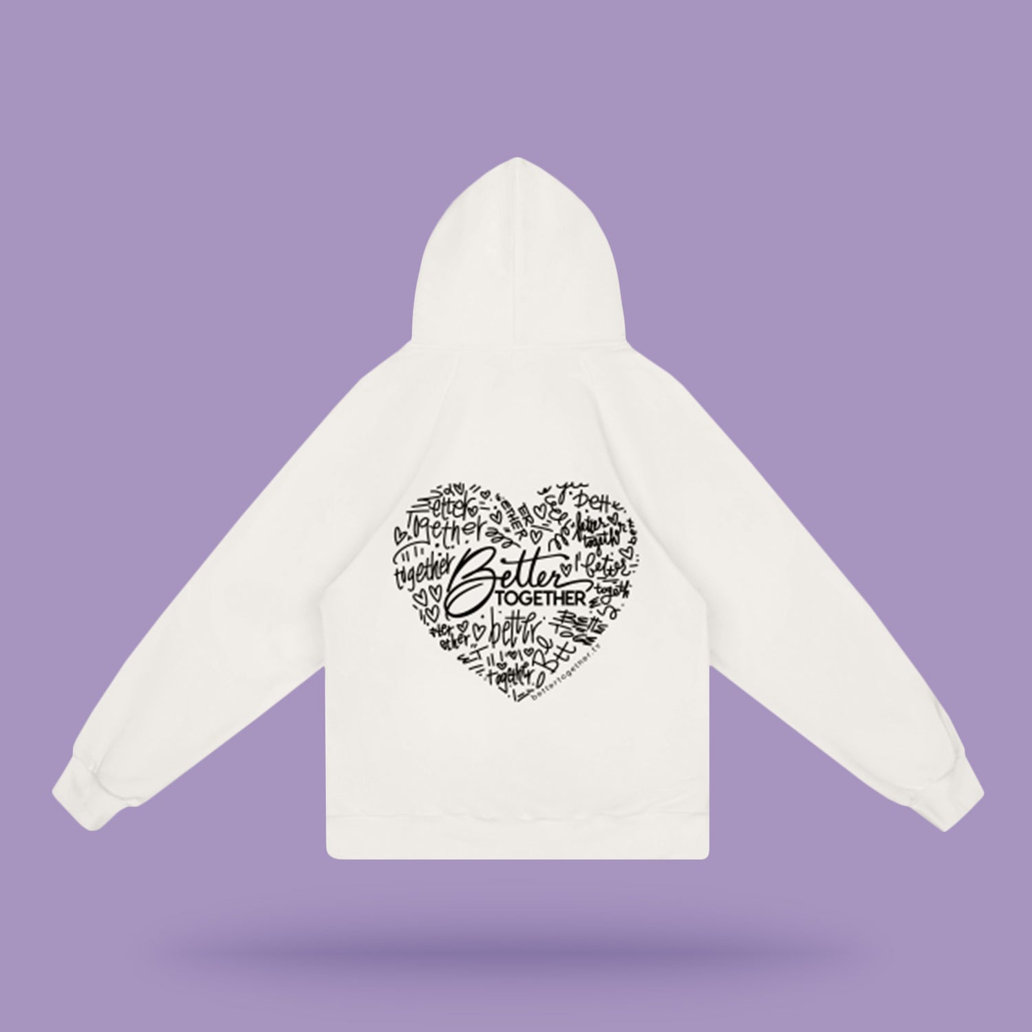 Better Together Graffiti Heart Hoodie - White